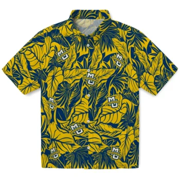 marquette golden eagles monstera layer blue hawaiian shirts best selling