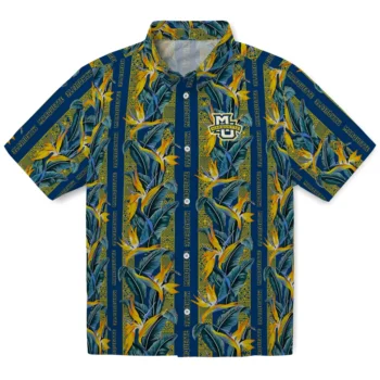 marquette golden eagles paradise vines blue hawaiian shirts best selling