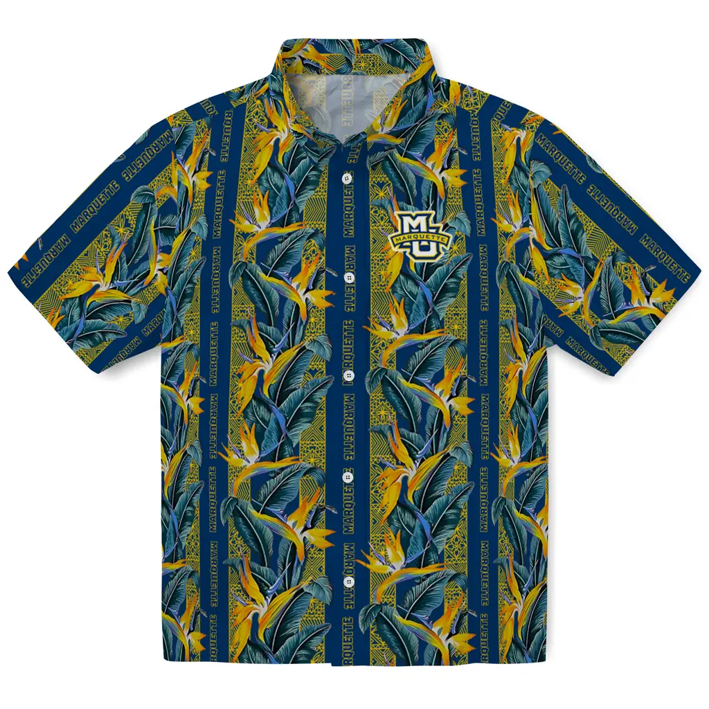Marquette Golden Eagles Hawaiian Shirt - Paradise Vines marquette golden eagles paradise vines blue hawaiian shirts best selling