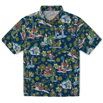 marquette golden eagles simpsons christmas blue hawaiian shirts best selling