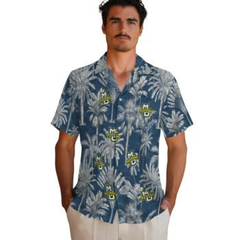 marquette golden eagles palm shadows blue hawaiian shirts fashion forward