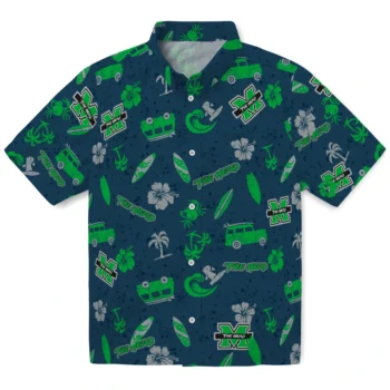 marshall thundering herd beach vibe navy hawaiian shirts best selling