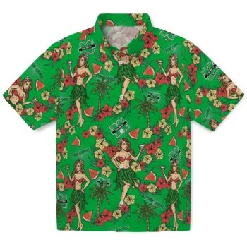 marshall thundering herd hawaiian girls design green hawaiian shirts best selling