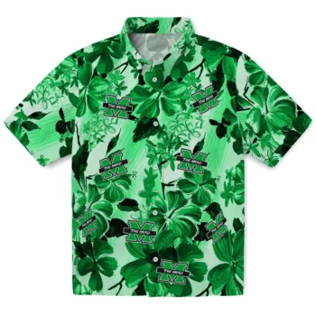 marshall thundering herd hibiscus arrangement green hawaiian shirts best selling