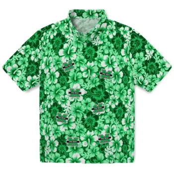 marshall thundering herd hibiscus blooms green hawaiian shirts best selling