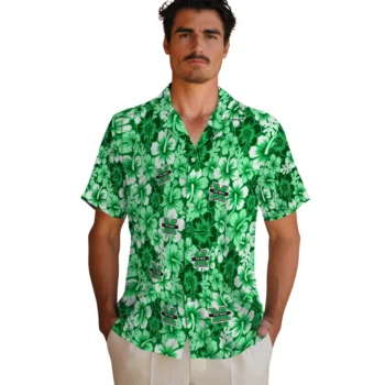 marshall thundering herd hibiscus blooms green hawaiian shirts fashion forward