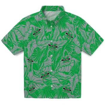 marshall thundering herd monstera layer green hawaiian shirts best selling