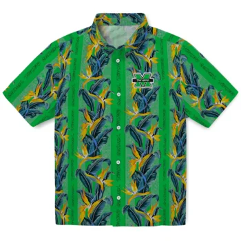 marshall thundering herd paradise vines green hawaiian shirts best selling