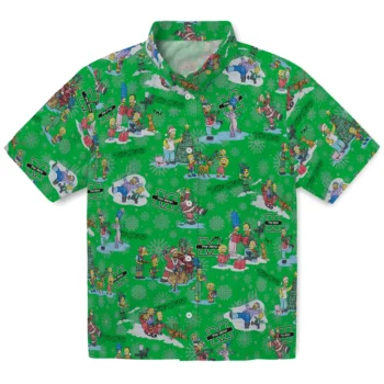 marshall thundering herd simpsons christmas green hawaiian shirts best selling