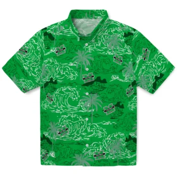 marshall thundering herd wave palm green hawaiian shirts best selling