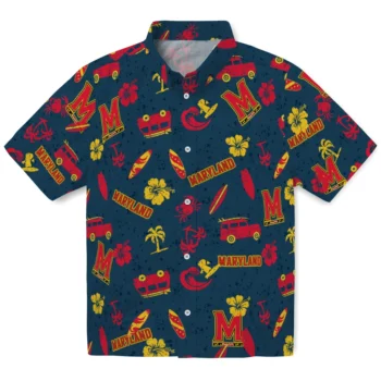 maryland terrapins beach vibe navy hawaiian shirts best selling