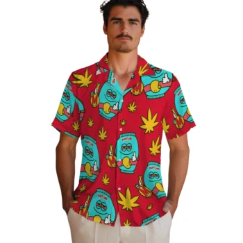 maryland terrapins bong smile red hawaiian shirts fashion forward