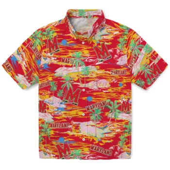 maryland terrapins flamingo retreat red hawaiian shirts best selling