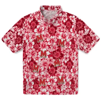maryland terrapins hibiscus blooms red hawaiian shirts best selling