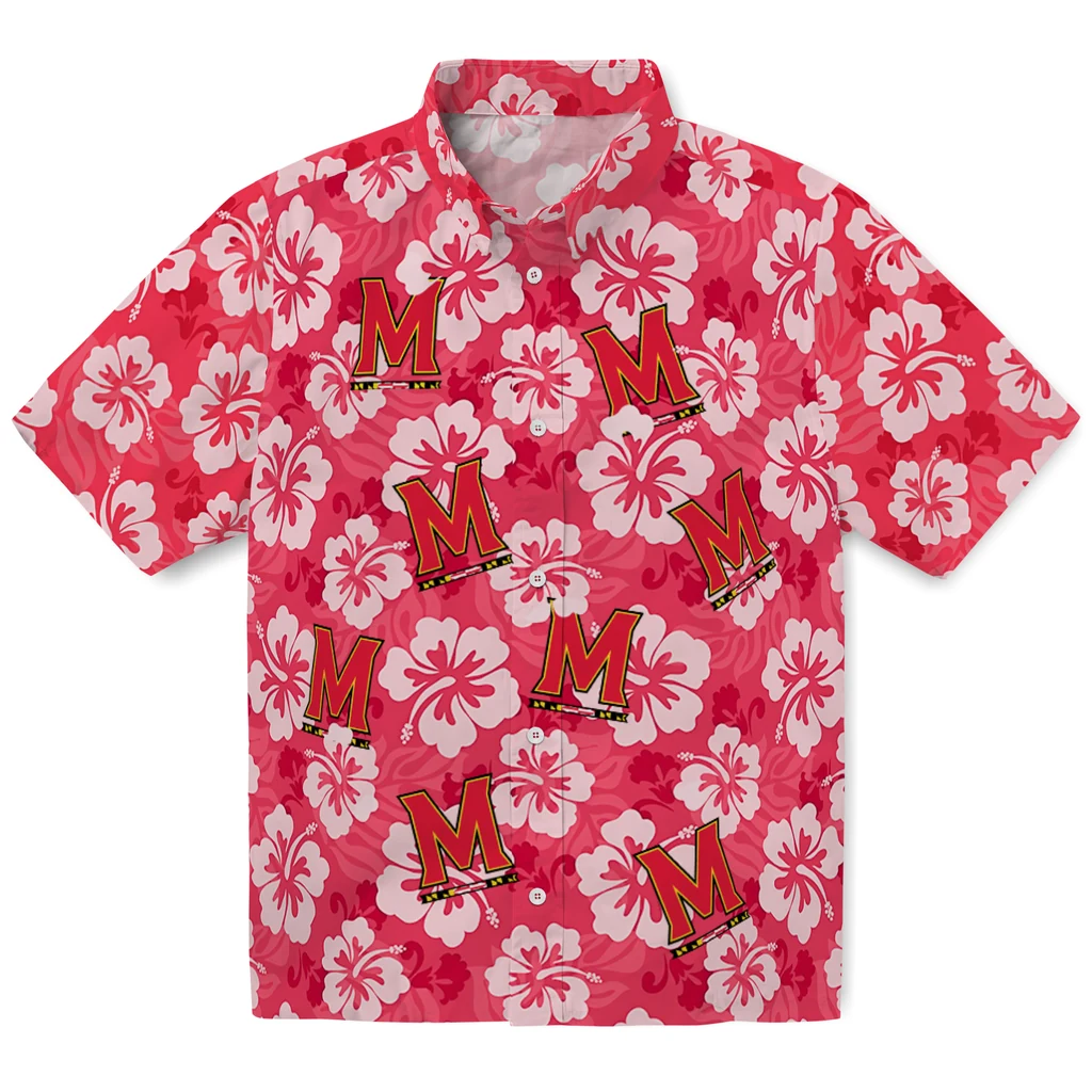 Maryland Terrapins Hawaiian Shirt - Hibiscus Cluster maryland terrapins hibiscus cluster red hawaiian shirts best selling