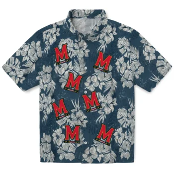 maryland terrapins hibiscus flowers navy blue hawaiian shirts best selling