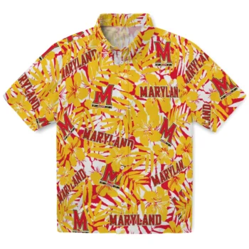maryland terrapins hibiscus overlay hawaiian shirts best selling
