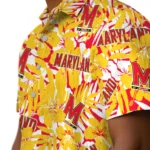 Maryland Terrapins Hawaiian Shirt – Hibiscus Overlay