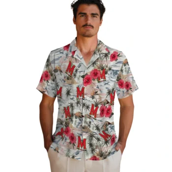 maryland terrapins hibiscus seaside white hawaiian shirts fashion forward