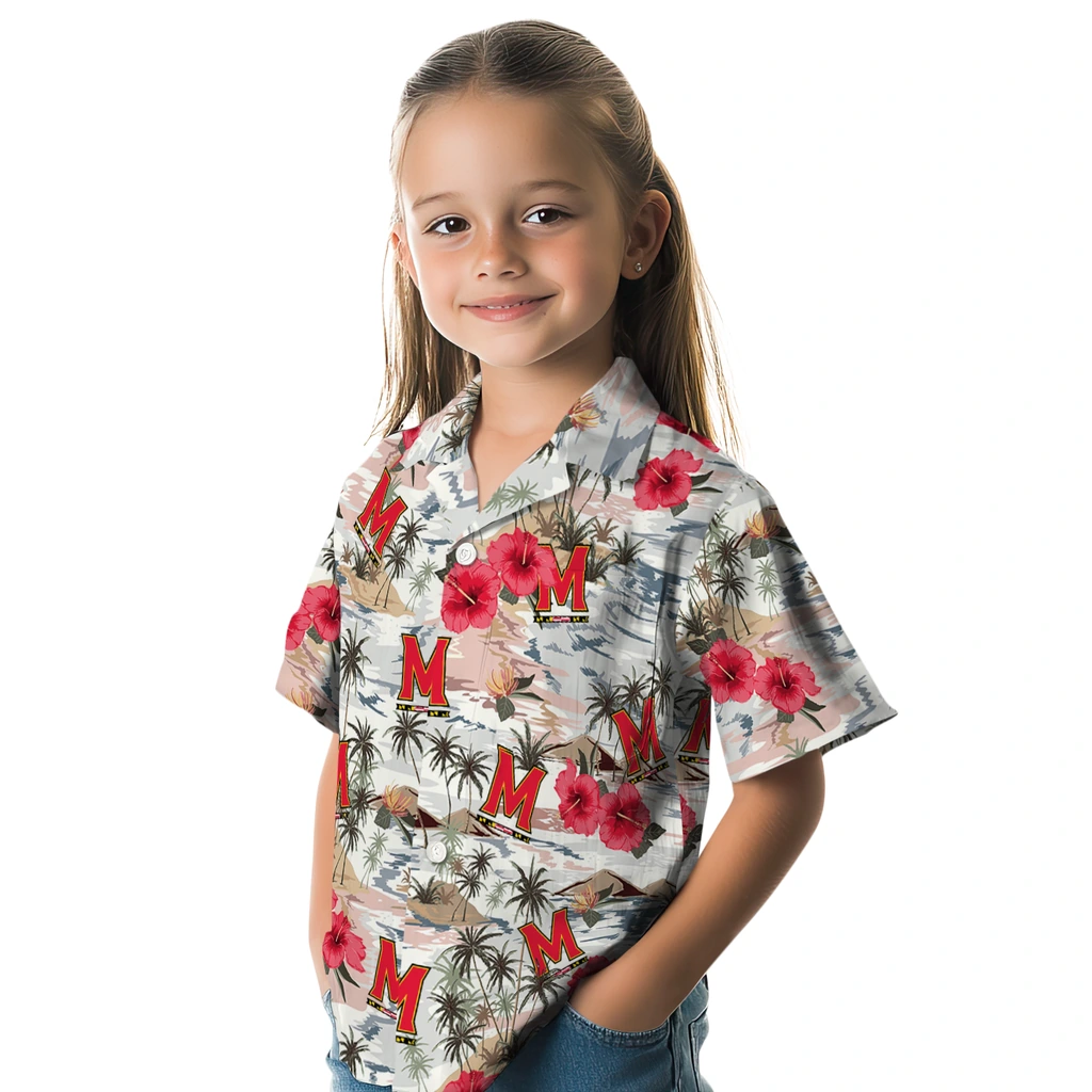 Maryland Terrapins Hawaiian Shirt - Hibiscus Seaside maryland terrapins hibiscus seaside white hawaiian shirts premium grade
