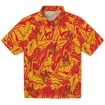 maryland terrapins monstera layer red hawaiian shirts best selling