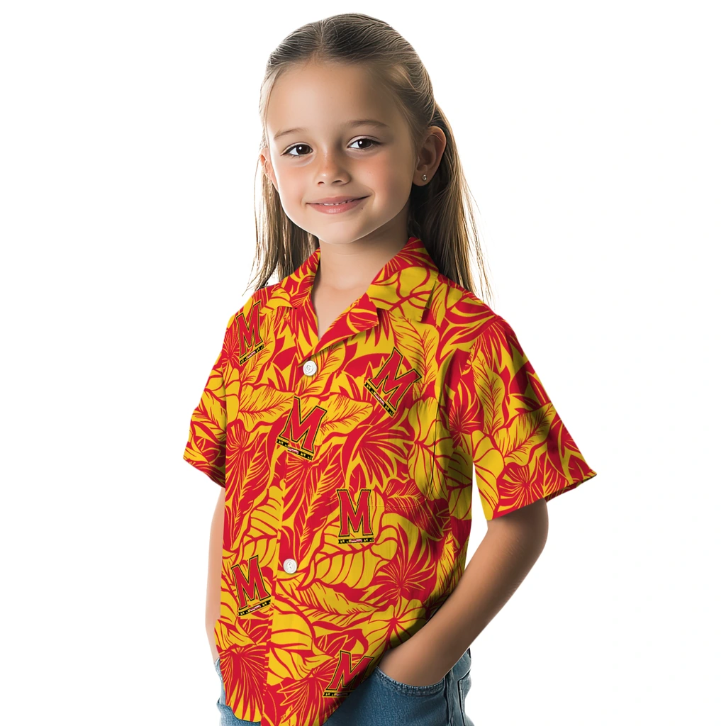 Maryland Terrapins Hawaiian Shirt - Monstera Layer maryland terrapins monstera layer red hawaiian shirts premium grade