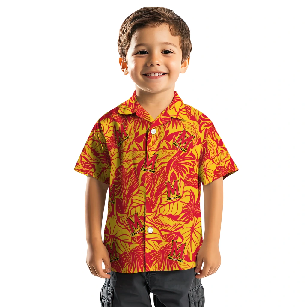 Maryland Terrapins Hawaiian Shirt - Monstera Layer maryland terrapins monstera layer red hawaiian shirts top rated