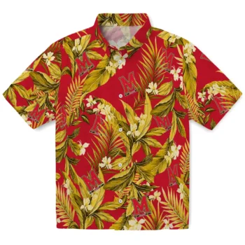 maryland terrapins palm leaves red hawaiian shirts best selling
