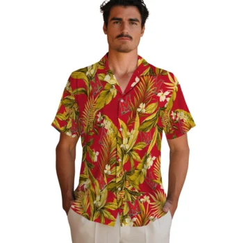 maryland terrapins palm leaves red hawaiian shirts fashion forward