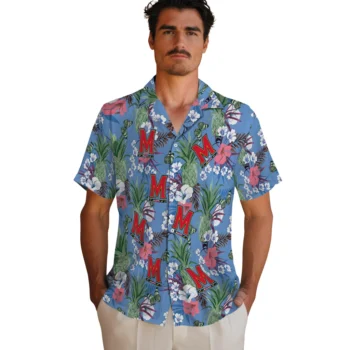 maryland terrapins pineapple bouquet best sky blue hawaiian shirts fashion forward