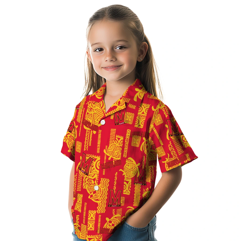 Maryland Terrapins Hawaiian Shirt - Turtle Lines maryland terrapins turtle lines red hawaiian shirts premium grade