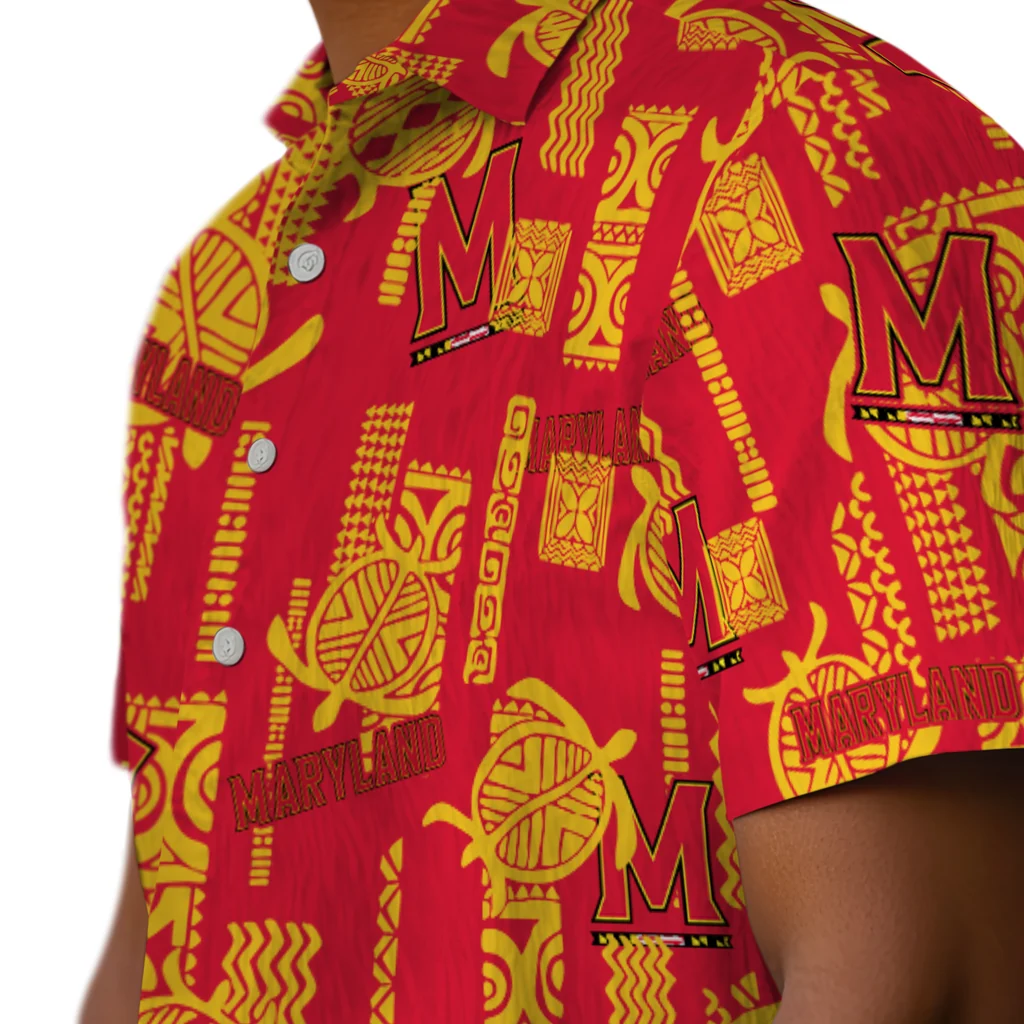 Maryland Terrapins Hawaiian Shirt - Turtle Lines maryland terrapins turtle lines red hawaiian shirts trendy