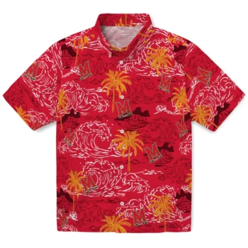 maryland terrapins wave palm red hawaiian shirts best selling