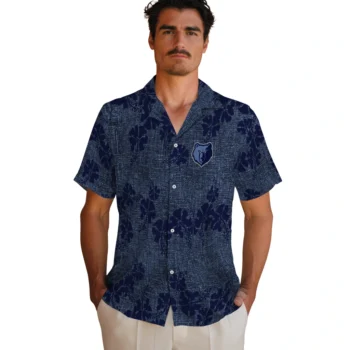 memphis grizzlies hibiscus petals blue hawaiian shirts fashion forward