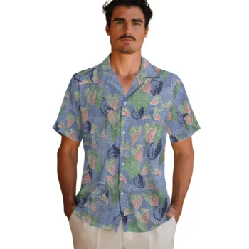 memphis grizzlies anthurium overlay blue hawaiian shirts fashion forward