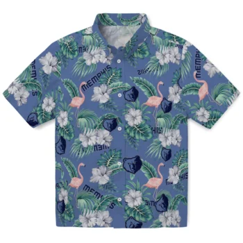 memphis grizzlies flamingo palms blue hawaiian shirts best selling