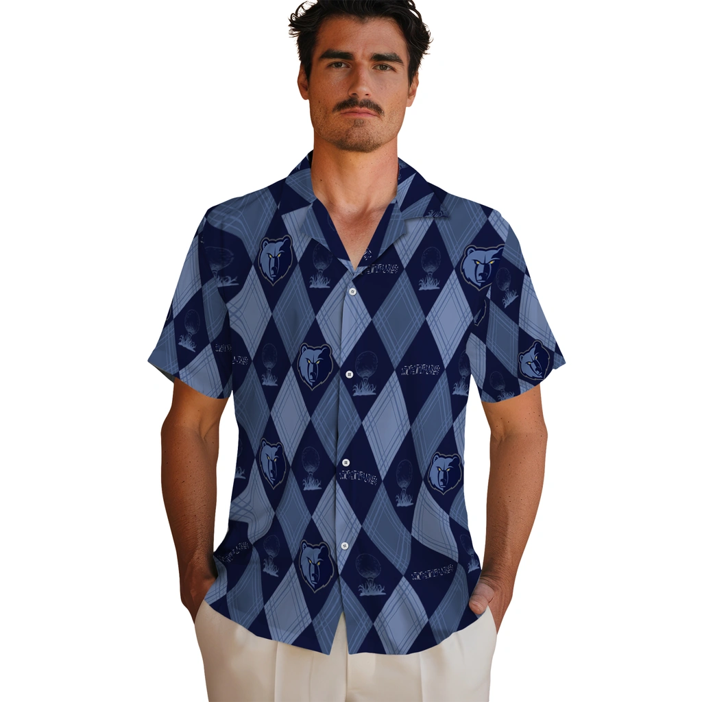 Memphis Grizzlies Hawaiian Shirt - Golfing Plaid memphis grizzlies balloon plaid blue hawaiian shirts fashion forward