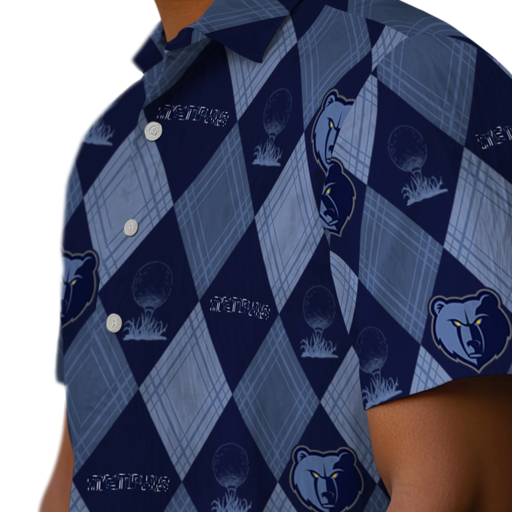 Memphis Grizzlies Hawaiian Shirt - Golfing Plaid memphis grizzlies balloon plaid blue hawaiian shirts trendy
