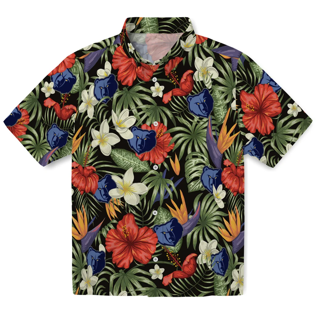 Memphis Grizzlies Hawaiian Shirt - Hawaii Floral Hibiscus memphis grizzlies hibiscus bird hawaiian shirts best selling