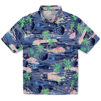 memphis grizzlies flamingo retreat blue hawaiian shirts best selling