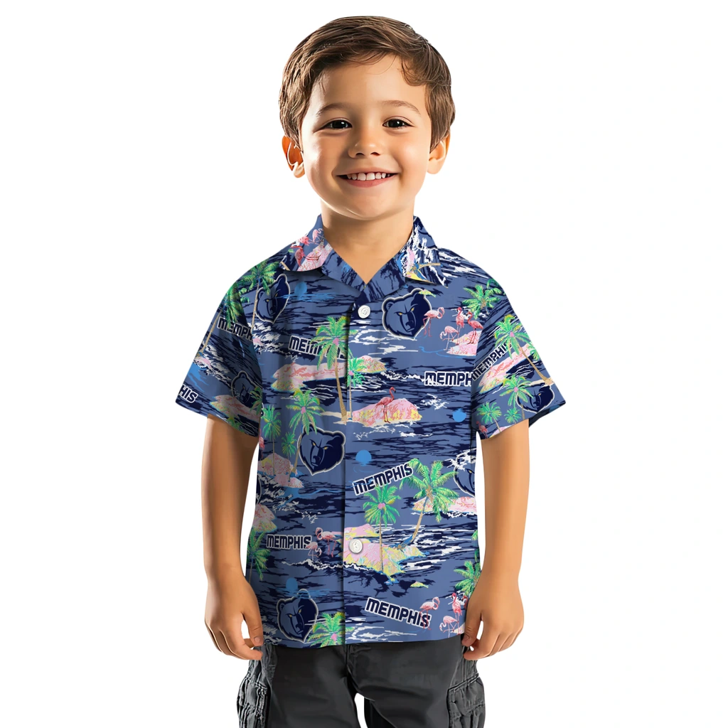 Memphis Grizzlies Hawaiian Shirt - Hawaii Island memphis grizzlies flamingo retreat blue hawaiian shirts top rated