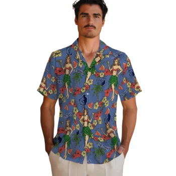 memphis grizzlies hawaiian girls design blue hawaiian shirts fashion forward