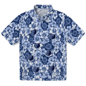 memphis grizzlies hibiscus blooms blue hawaiian shirts best selling