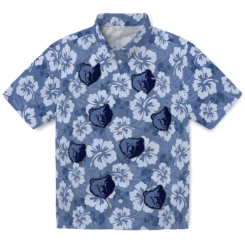 memphis grizzlies hibiscus cluster blue hawaiian shirts best selling