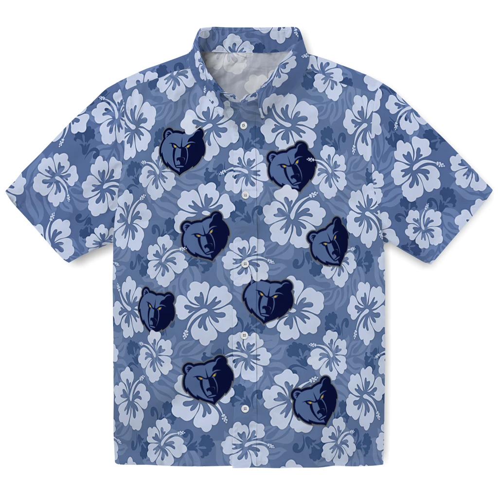Memphis Grizzlies Hawaiian Shirt - Hibiscus Cluster memphis grizzlies hibiscus cluster blue hawaiian shirts best selling