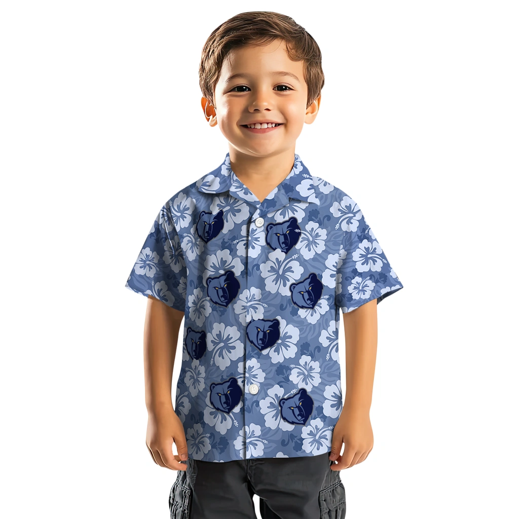 Memphis Grizzlies Hawaiian Shirt - Hibiscus Cluster memphis grizzlies hibiscus cluster blue hawaiian shirts top rated