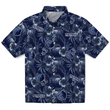 memphis grizzlies hibiscus exotic blue hawaiian shirts best selling