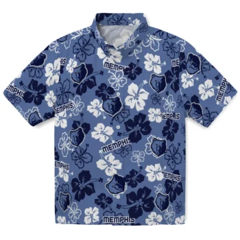 memphis grizzlies hibiscus bloom blue hawaiian shirts best selling