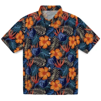 memphis grizzlies hibiscus foliage hawaiian shirts best selling