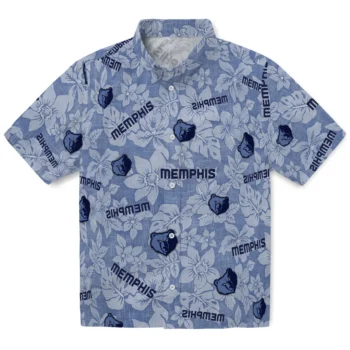 memphis grizzlies hibiscus oasis blue hawaiian shirts best selling